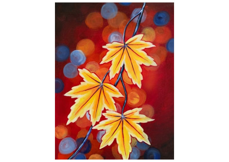 Paint Nite Glowing Autumn Leaves Painting Classes Denver